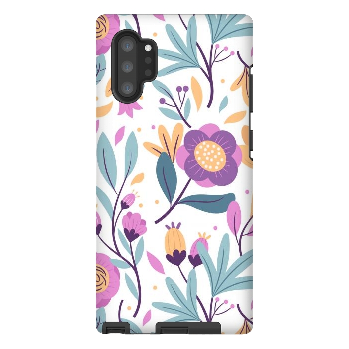 Galaxy Note 10 plus StrongFit Purple Floral Pattern 0 by ArtsCase