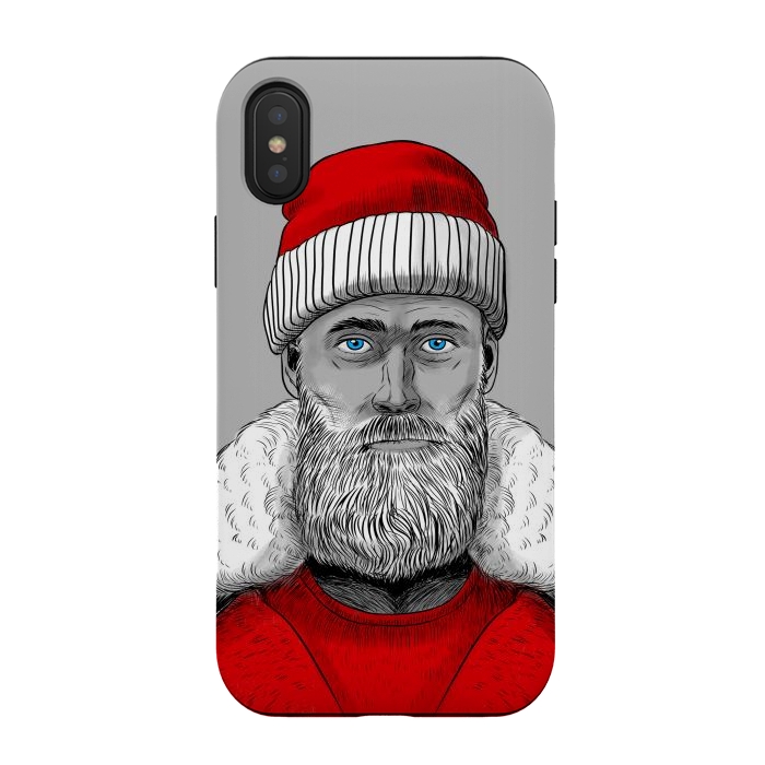 iPhone Xs / X StrongFit Santa Claus Hipster by Alberto