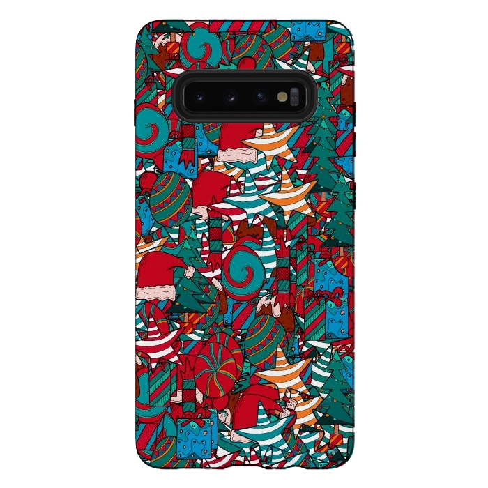 Galaxy S10 plus StrongFit A Christmas pattern by Steve Wade (Swade)