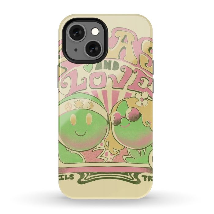 iPhone 12 mini StrongFit Peas and Love by Ilustrata