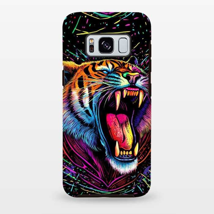 Galaxy S8 plus StrongFit Bored Screaming Psychedelic Tiger by Alberto