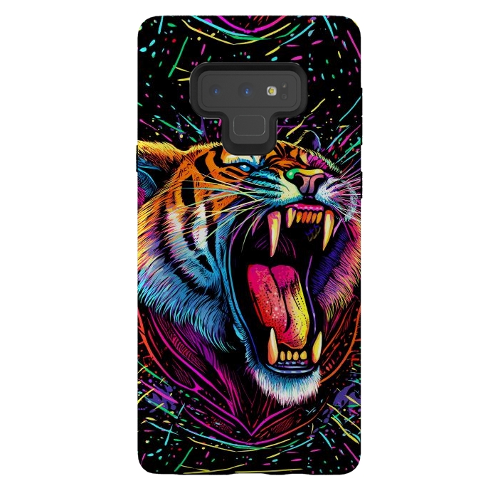Galaxy Note 9 StrongFit Bored Screaming Psychedelic Tiger by Alberto