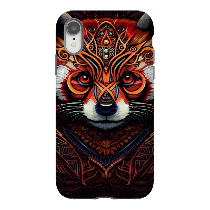 iPhone Xr StrongFit Indian tribal red panda by Alberto