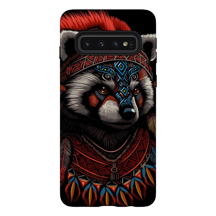 Galaxy S10 StrongFit Red panda Indian Chief by Alberto