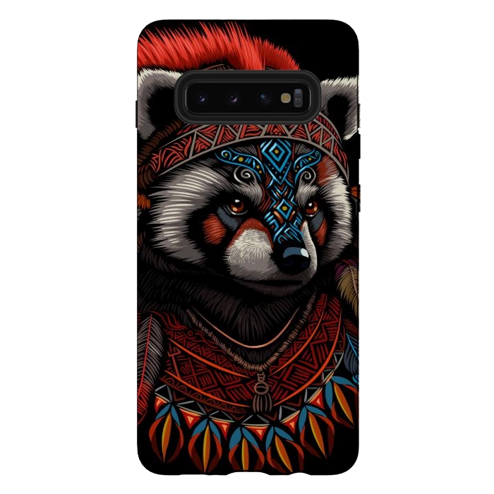 Galaxy S10 plus StrongFit Red panda Indian Chief by Alberto