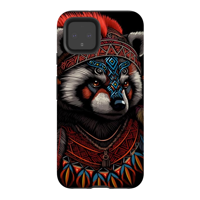 Pixel 4 StrongFit Red panda Indian Chief by Alberto