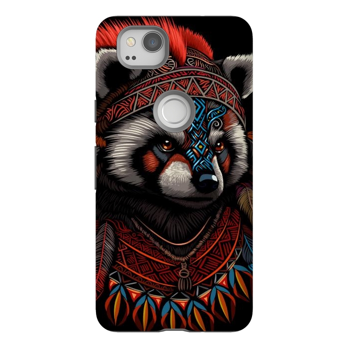 Pixel 2 StrongFit Red panda Indian Chief by Alberto