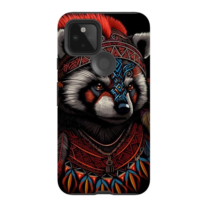 Pixel 5 StrongFit Red panda Indian Chief by Alberto