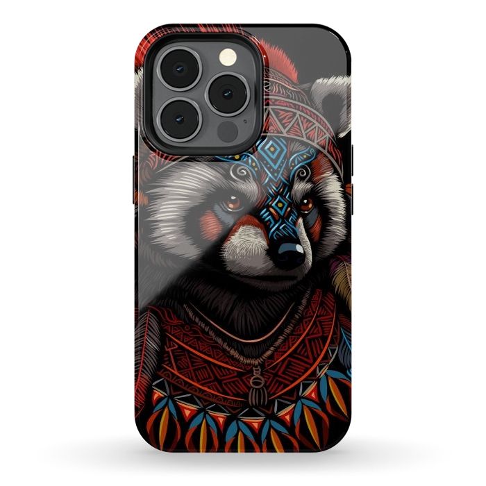 iPhone 13 pro StrongFit Red panda Indian Chief by Alberto