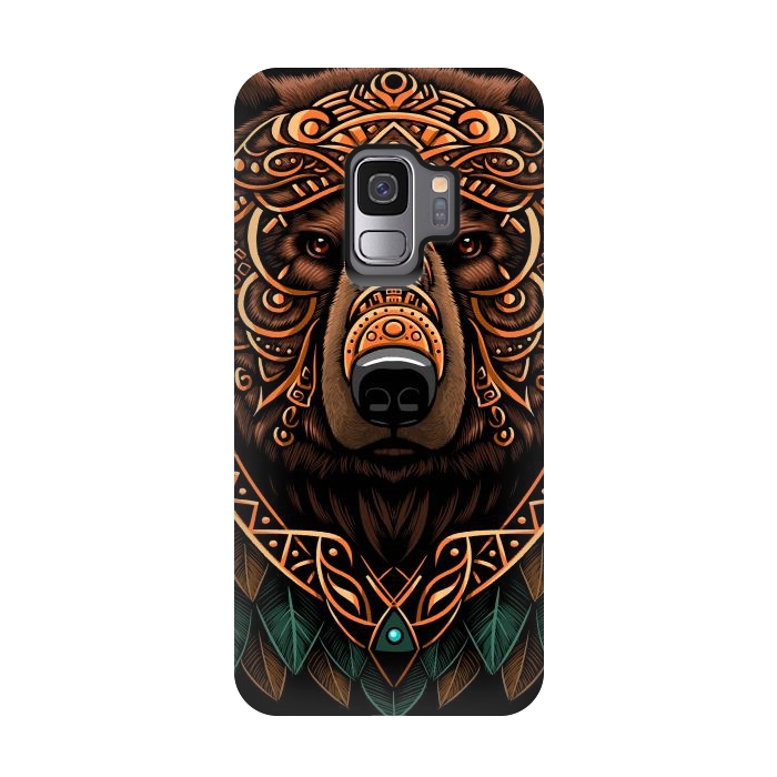 Galaxy S9 StrongFit Bear grizzly tribal chief by Alberto