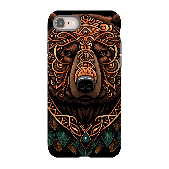 iPhone 8 StrongFit Bear grizzly tribal chief by Alberto