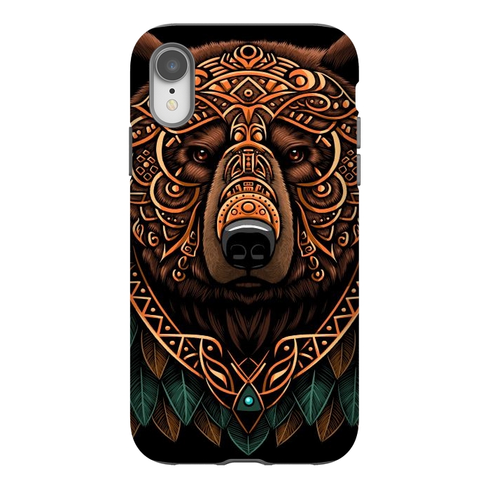 iPhone Xr StrongFit Bear grizzly tribal chief by Alberto