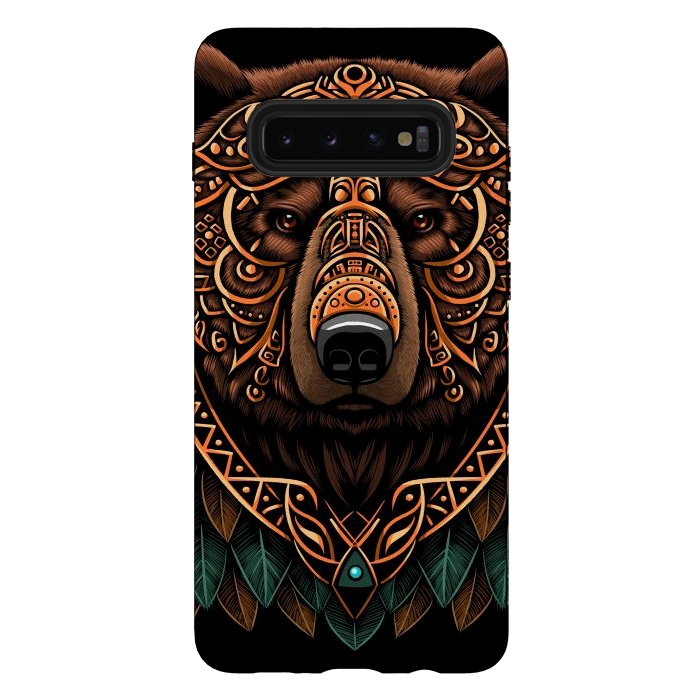 Galaxy S10 plus StrongFit Bear grizzly tribal chief by Alberto