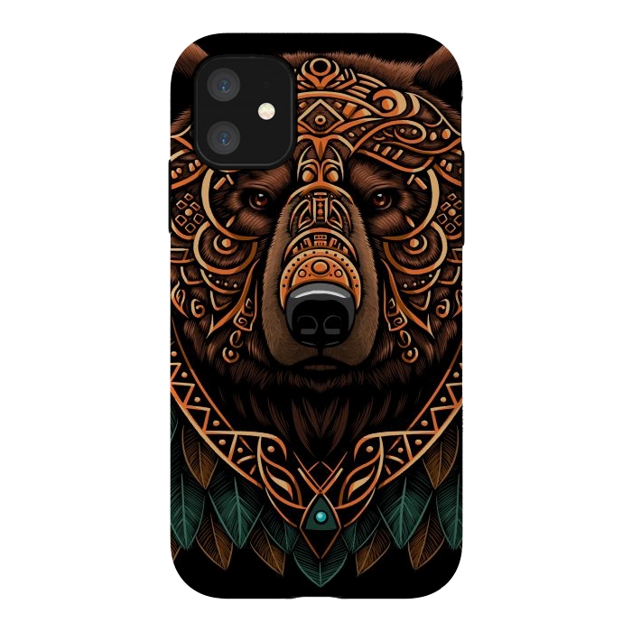 iPhone 11 StrongFit Bear grizzly tribal chief by Alberto