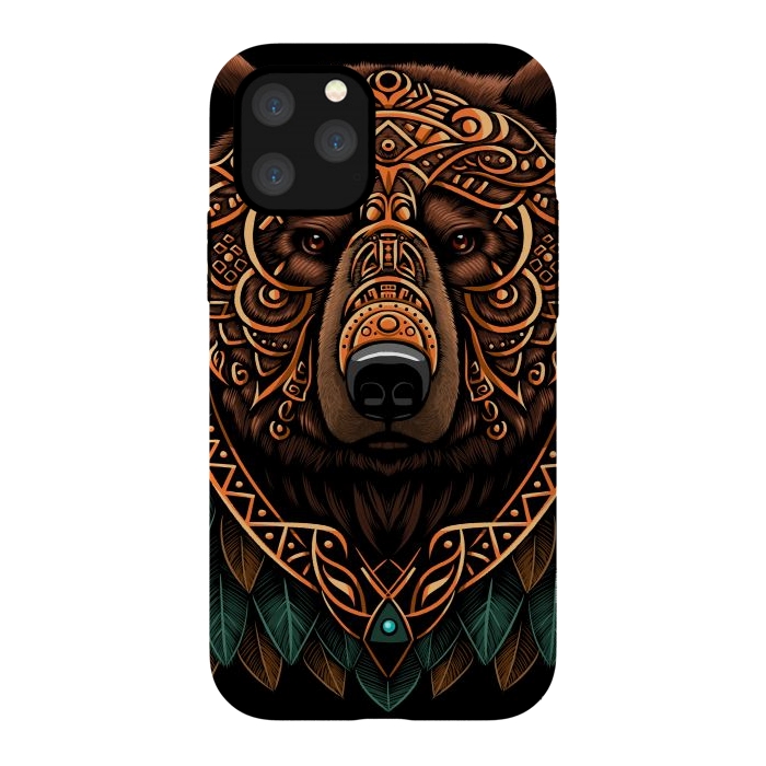 iPhone 11 Pro StrongFit Bear grizzly tribal chief by Alberto