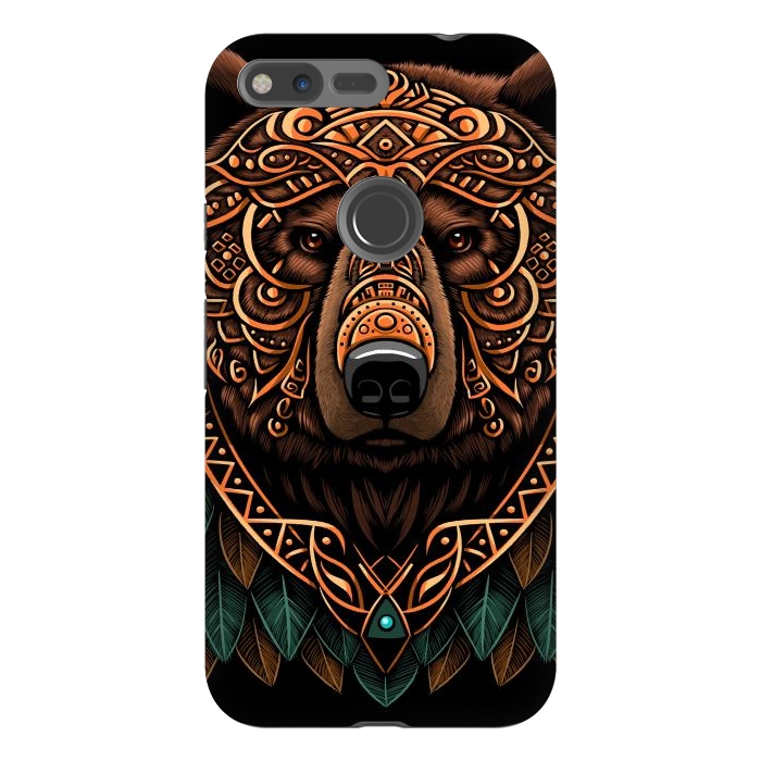 Pixel XL StrongFit Bear grizzly tribal chief by Alberto