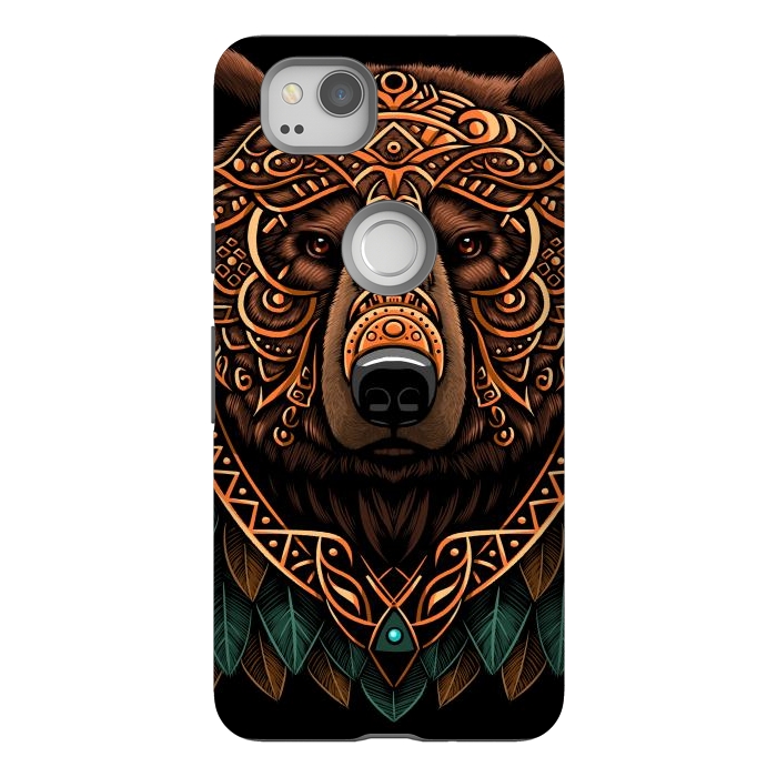 Pixel 2 StrongFit Bear grizzly tribal chief by Alberto