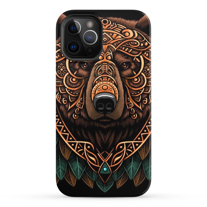 iPhone 12 Pro StrongFit Bear grizzly tribal chief by Alberto