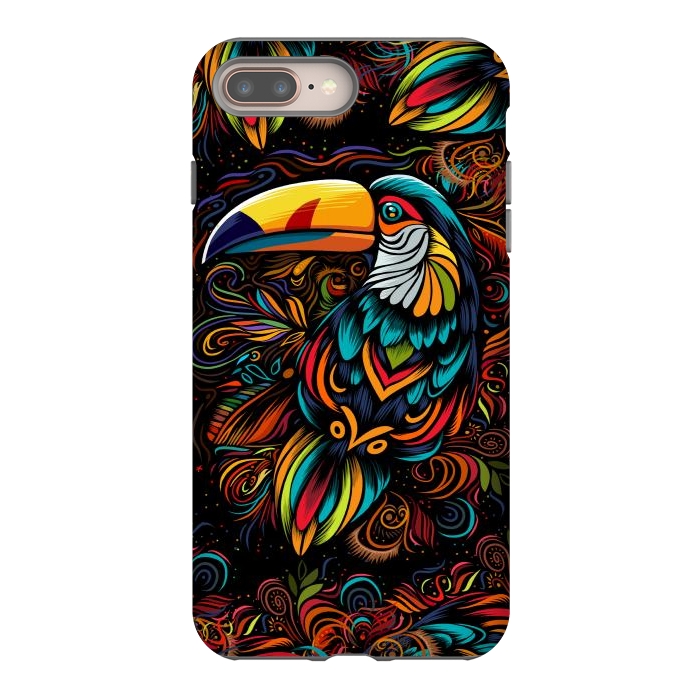 iPhone 7 plus StrongFit Tropical tribal toucan by Alberto