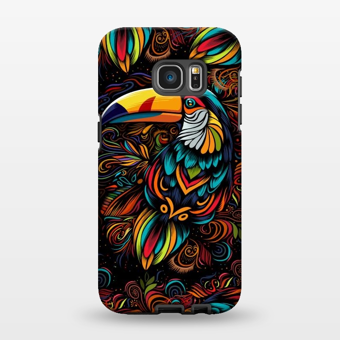 Galaxy S7 EDGE StrongFit Tropical tribal toucan by Alberto