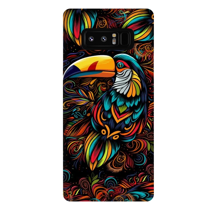 Galaxy Note 8 StrongFit Tropical tribal toucan by Alberto