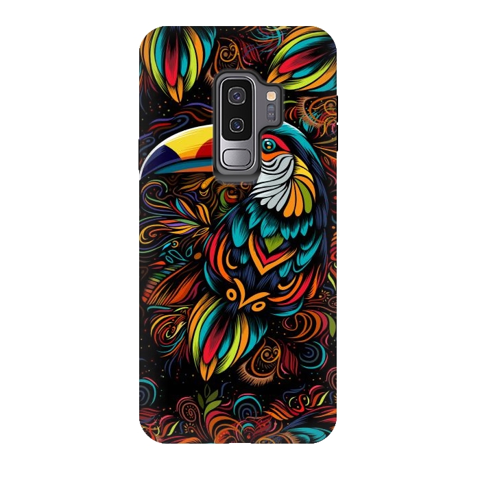 Galaxy S9 plus StrongFit Tropical tribal toucan by Alberto