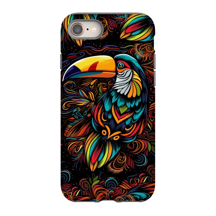 iPhone 8 StrongFit Tropical tribal toucan by Alberto