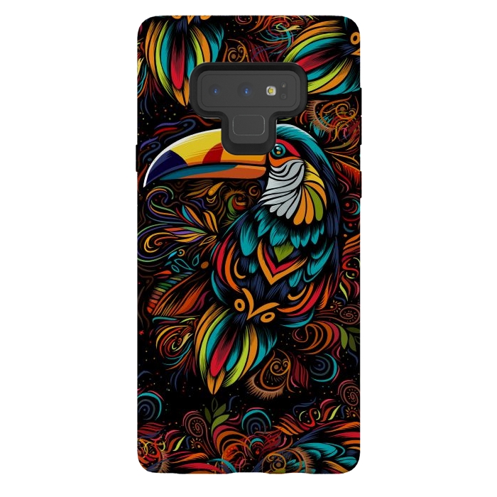 Galaxy Note 9 StrongFit Tropical tribal toucan by Alberto