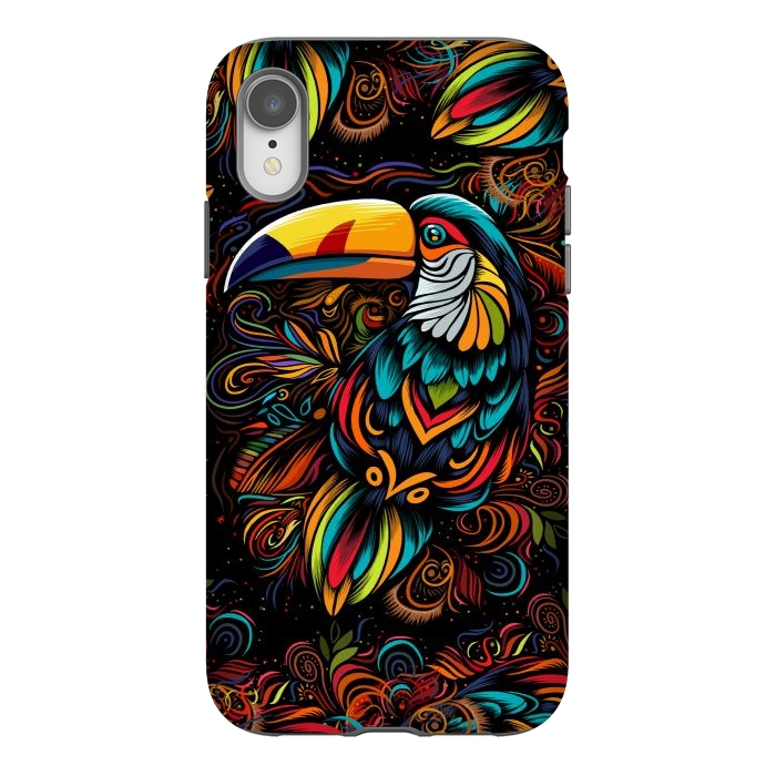 iPhone Xr StrongFit Tropical tribal toucan by Alberto