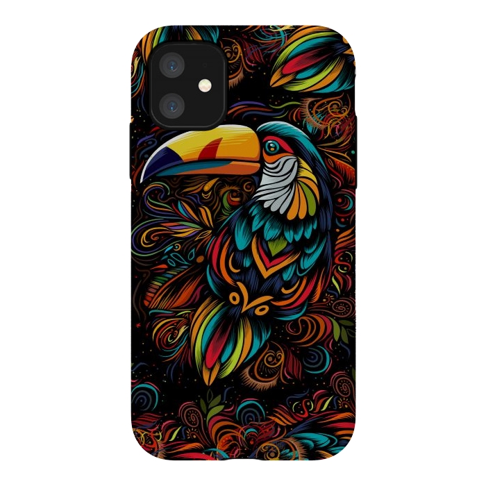 iPhone 11 StrongFit Tropical tribal toucan by Alberto