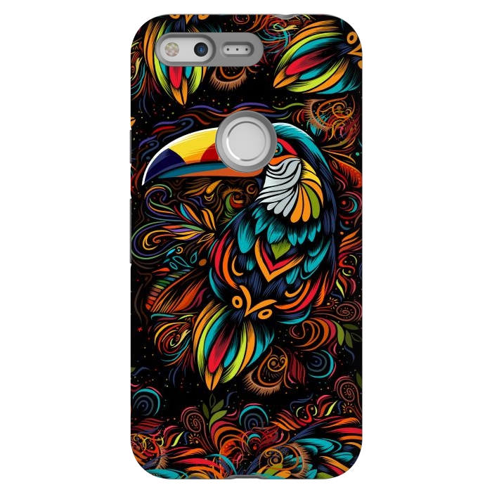Pixel StrongFit Tropical tribal toucan by Alberto
