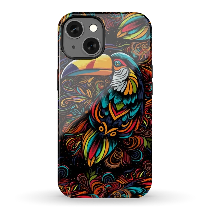 iPhone 13 StrongFit Tropical tribal toucan by Alberto