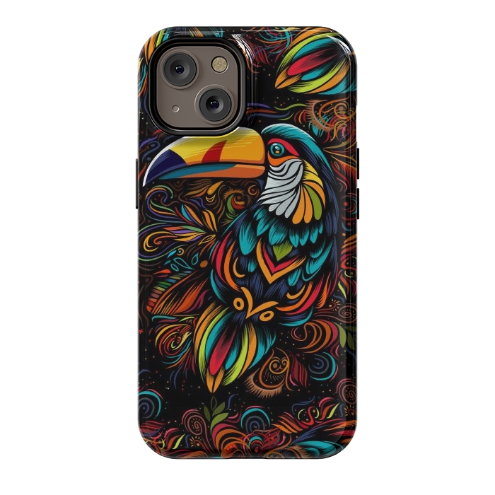 iPhone 14 StrongFit Tropical tribal toucan by Alberto