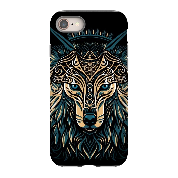 iPhone SE StrongFit Tribal golden shield wolf by Alberto
