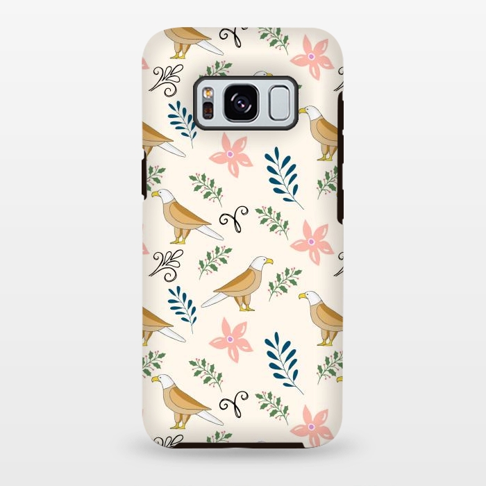 Galaxy S8 plus StrongFit Eagle in the Garden, Animal Seamless Pattern, Tropical Illustration by Creativeaxle