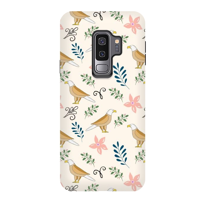 Galaxy S9 plus StrongFit Eagle in the Garden, Animal Seamless Pattern, Tropical Illustration by Creativeaxle