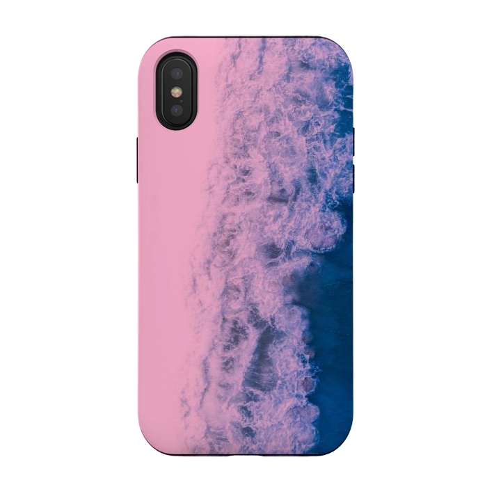 iPhone Xs / X StrongFit Pink ocean waves  by CAS
