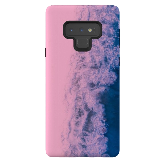 Galaxy Note 9 StrongFit Pink ocean waves  by CAS