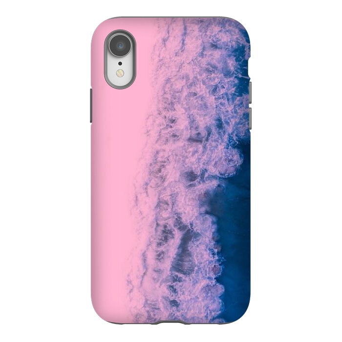 iPhone Xr StrongFit Pink ocean waves  by CAS