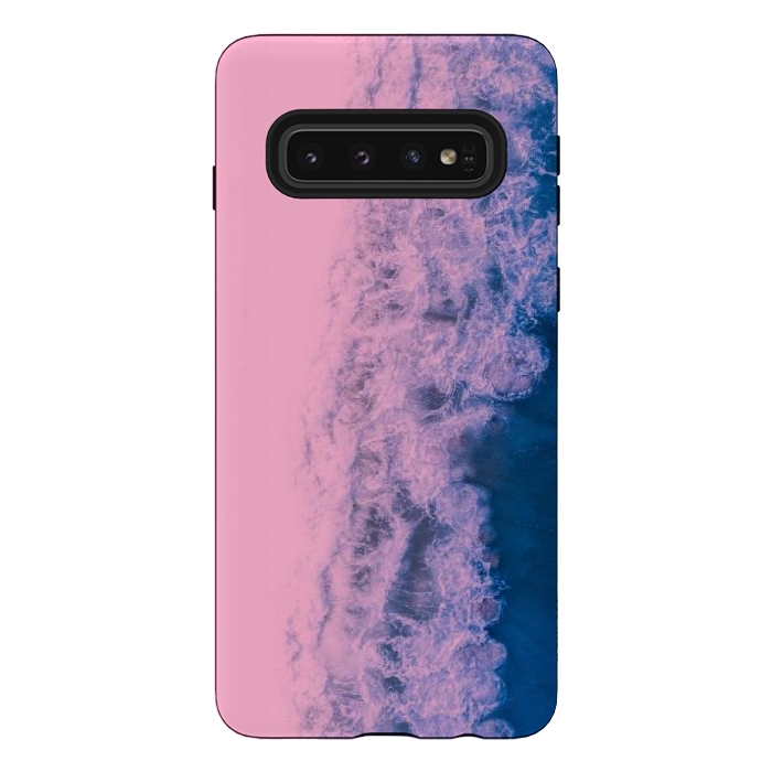 Galaxy S10 StrongFit Pink ocean waves  by CAS