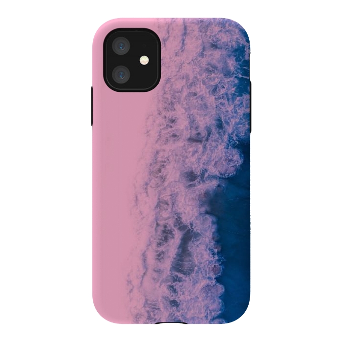 iPhone 11 StrongFit Pink ocean waves  by CAS