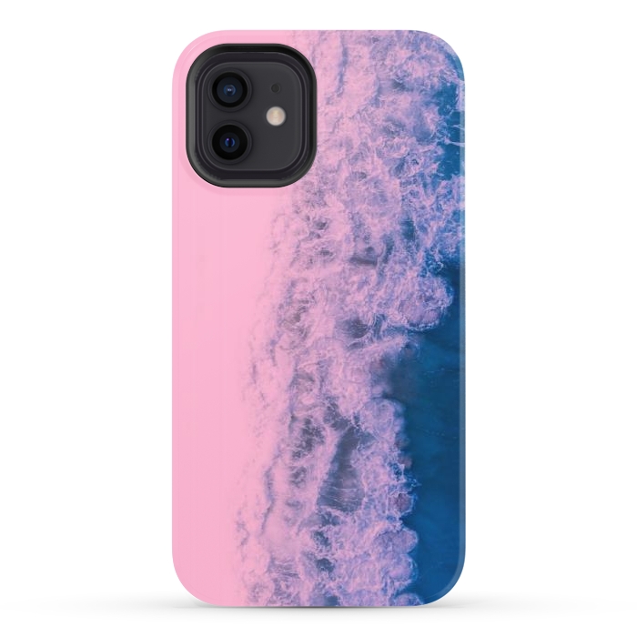 iPhone 12 StrongFit Pink ocean waves  by CAS