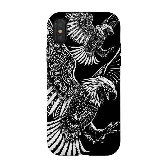 iPhone Xs / X StrongFit Eagle flying tribal by Alberto