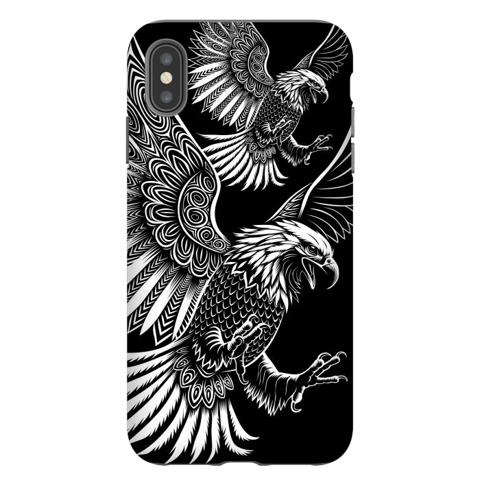 iPhone Xs Max StrongFit Eagle flying tribal by Alberto