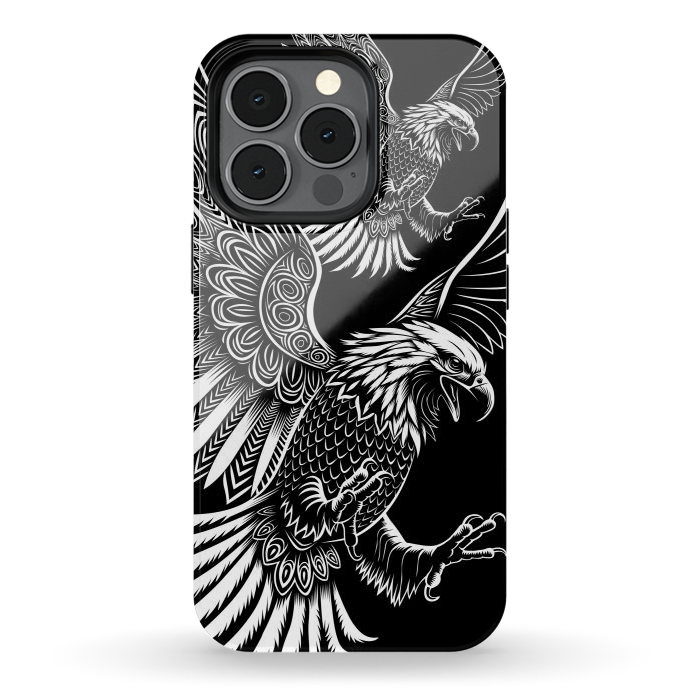 iPhone 13 pro StrongFit Eagle flying tribal by Alberto
