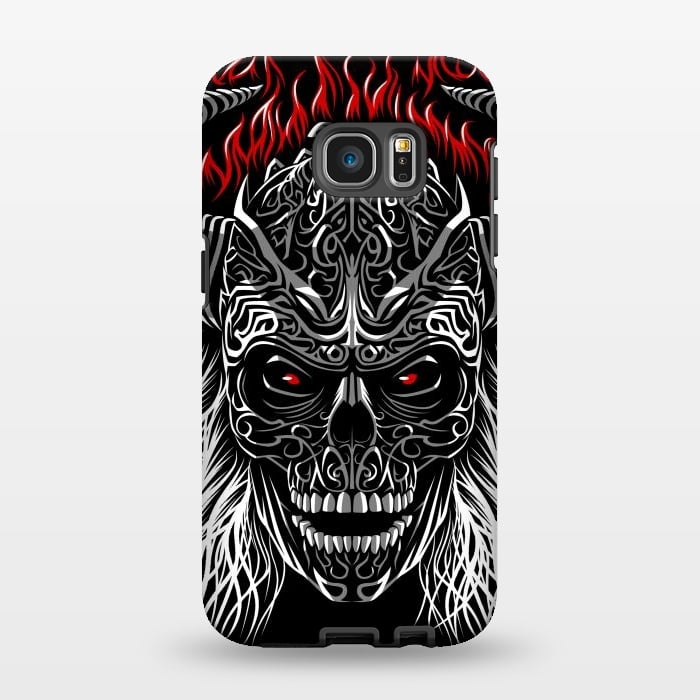 Galaxy S7 EDGE StrongFit Viking Tribal Skull by Alberto