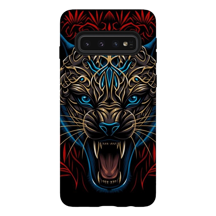 Galaxy S10 StrongFit Golden panther tribal  by Alberto