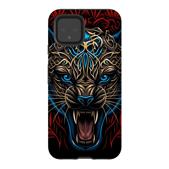 Pixel 4 StrongFit Golden panther tribal  by Alberto