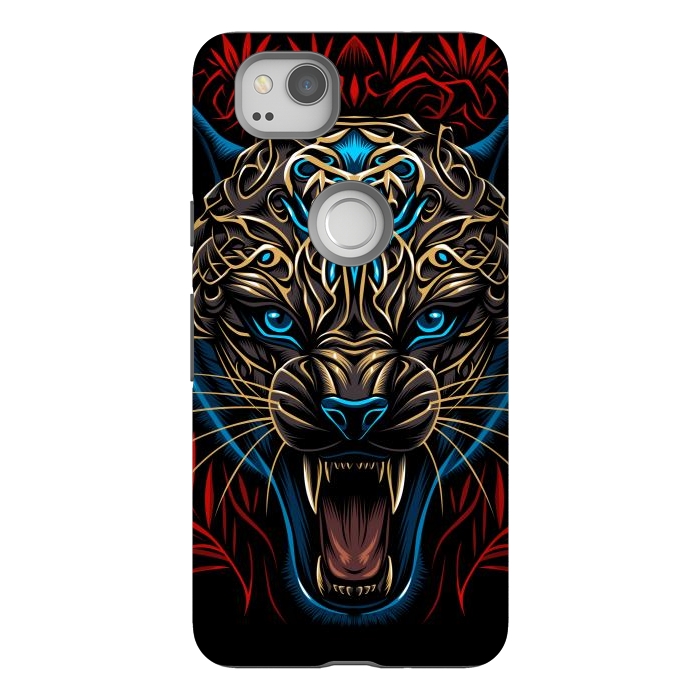 Pixel 2 StrongFit Golden panther tribal  by Alberto