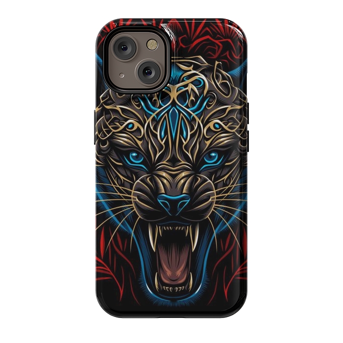 iPhone 14 StrongFit Golden panther tribal  by Alberto